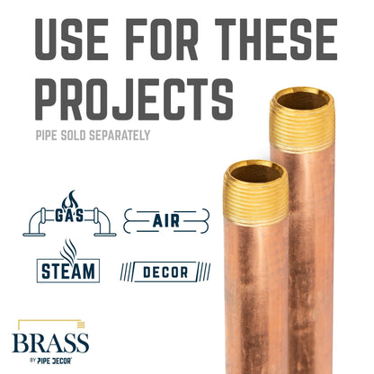 1/2 in. x 6 in. Red Brass Pipe PIPE DECOR