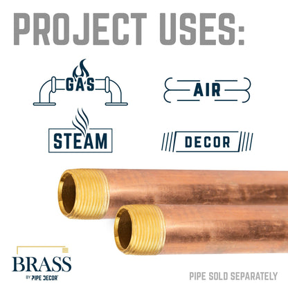 3/4 in. x 10 in. Red Brass Pipe PIPE DECOR