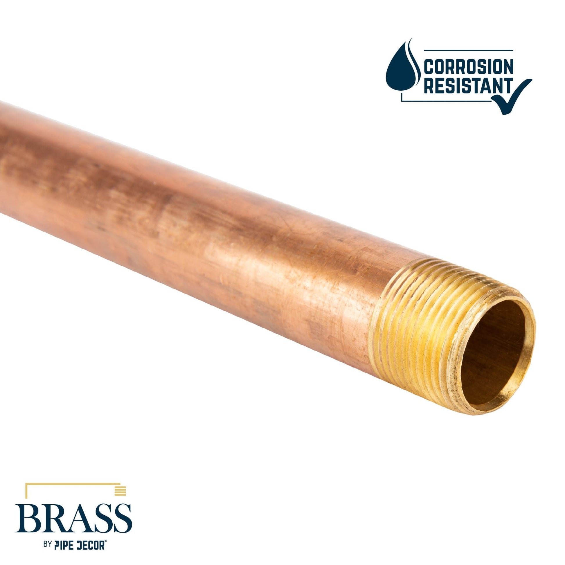 3/4 in. x 2 in. Red Brass Pipe PIPE DECOR