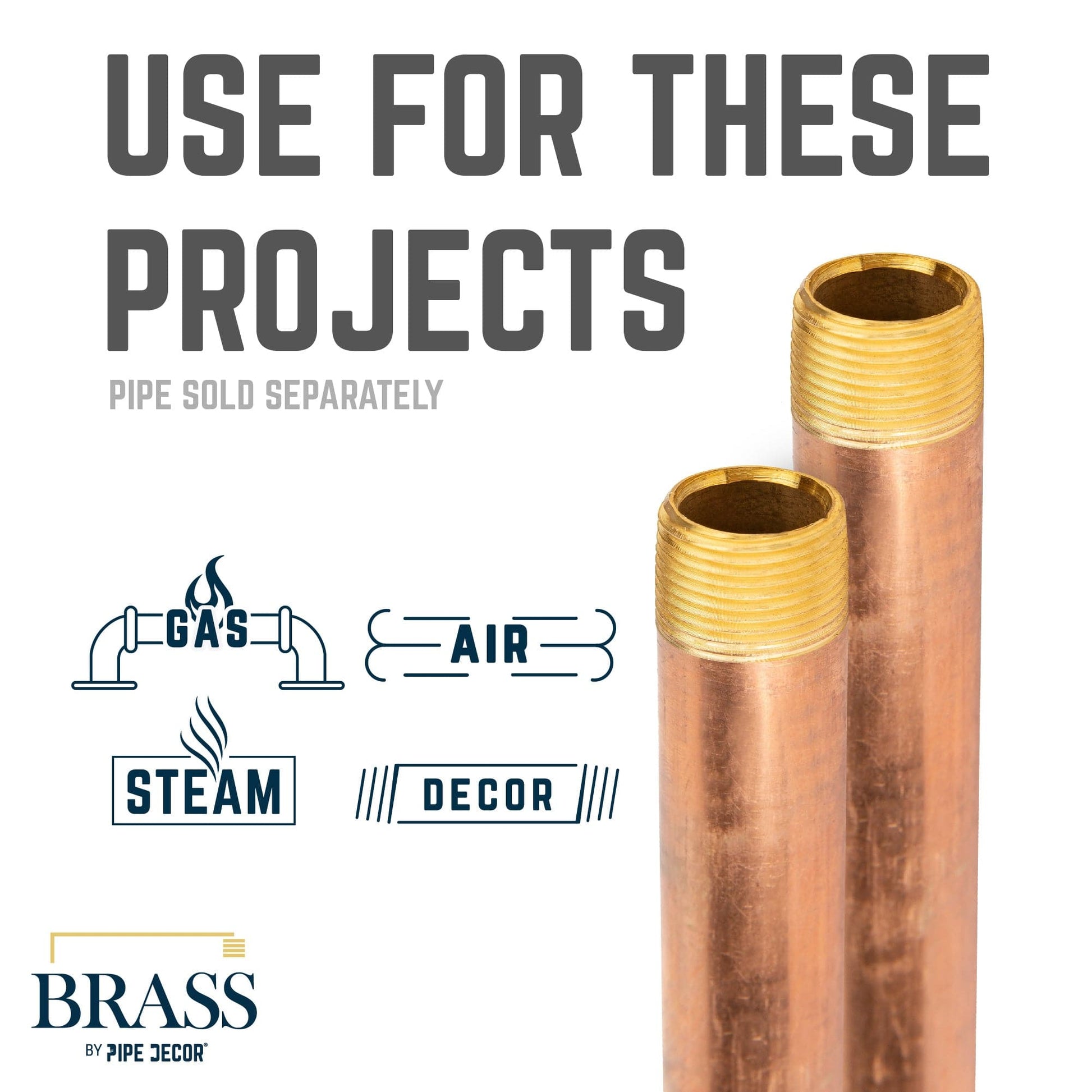 3/4 in. x 4 in. Red Brass Pipe PIPE DECOR