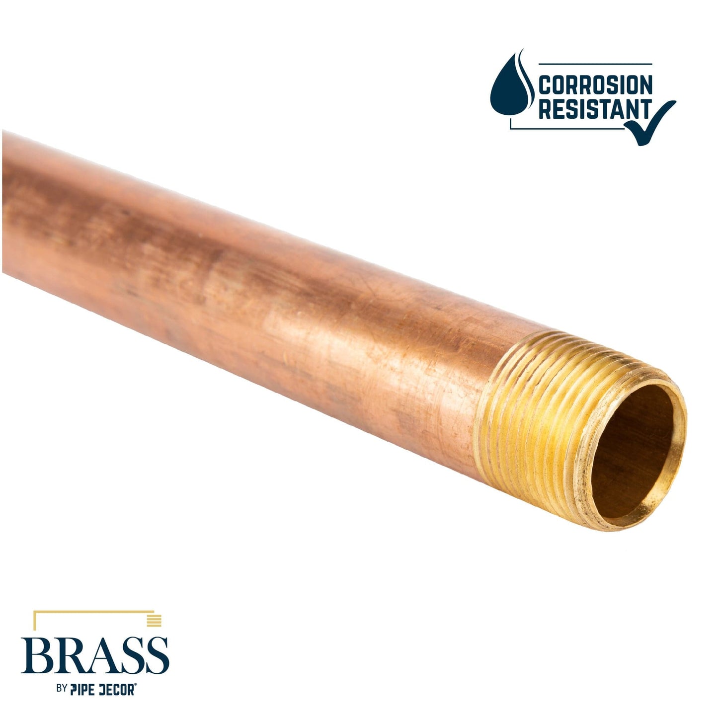 3/4 in. x 8 in. Red Brass Pipe PIPE DECOR