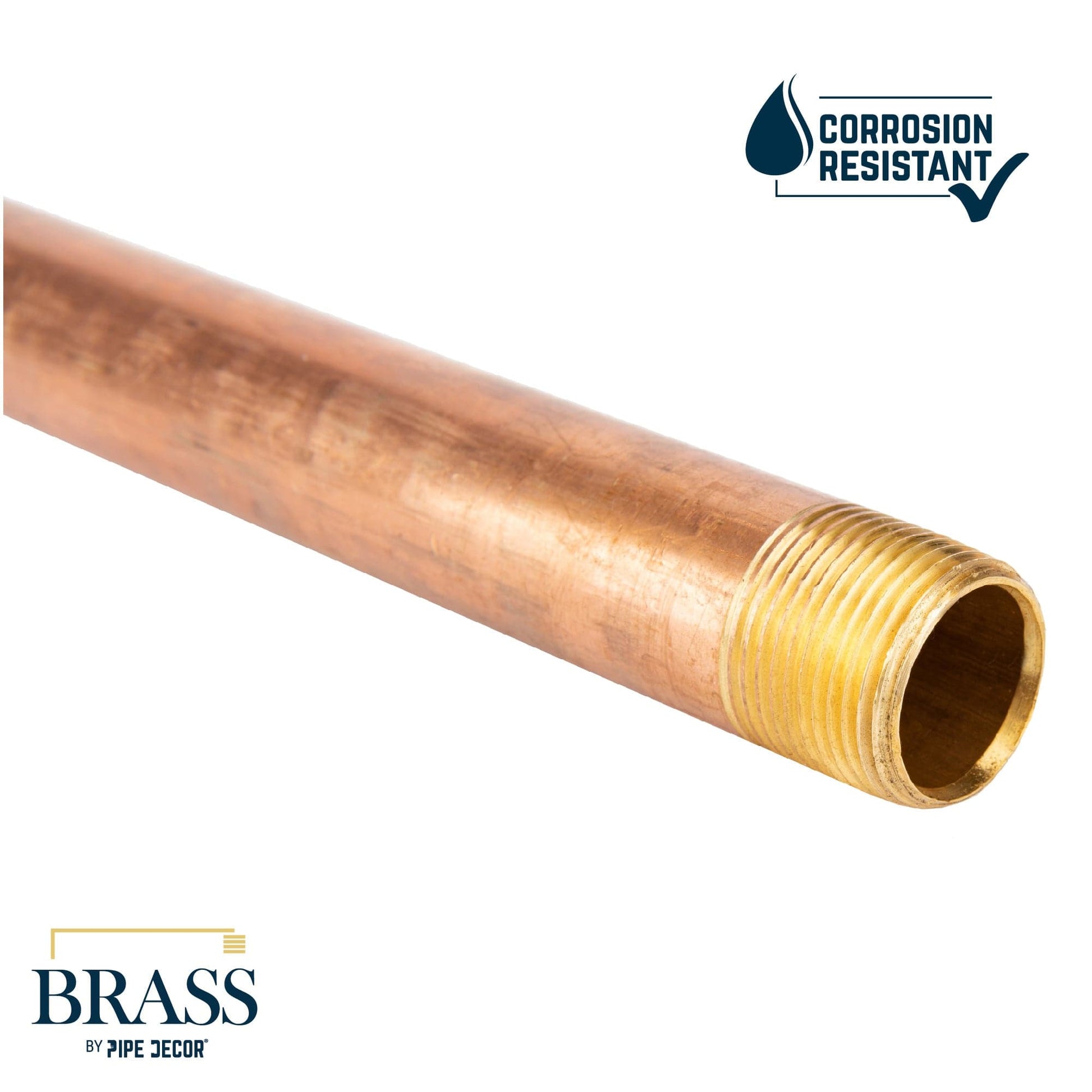 3/4 in. x 8 in. Red Brass Pipe PIPE DECOR