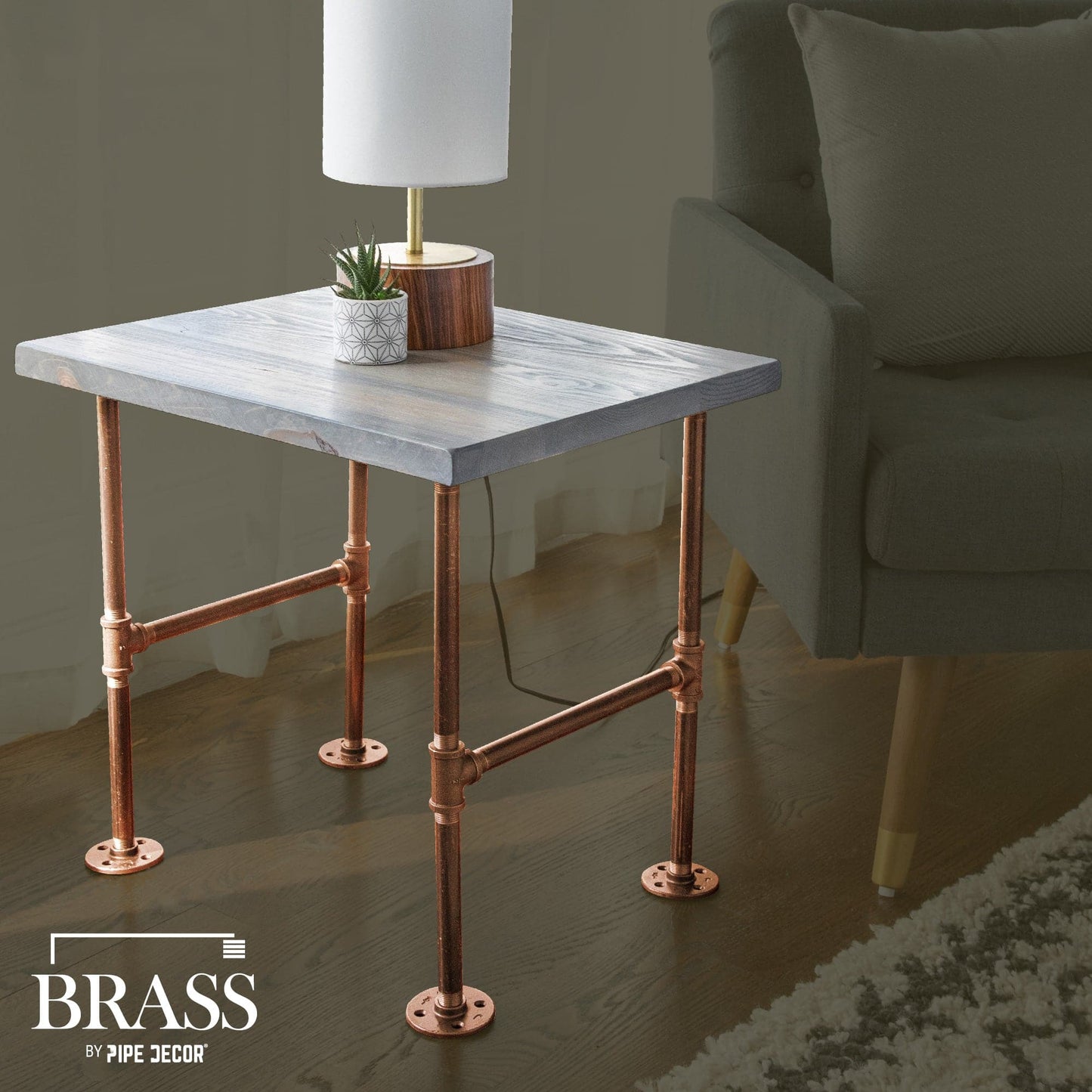 3/4 in. x 8 in. Red Brass Pipe PIPE DECOR