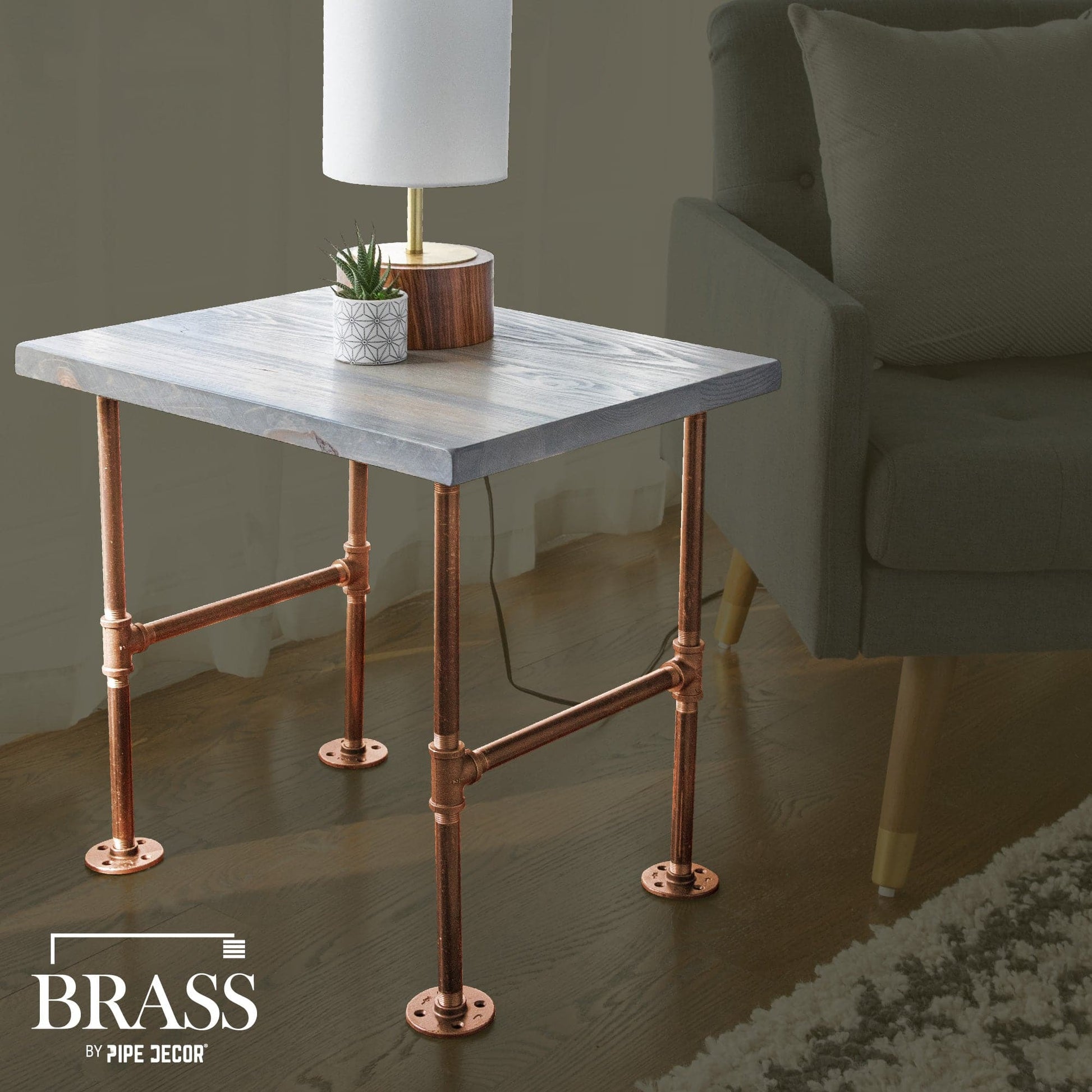 3/4 in. x 8 in. Red Brass Pipe PIPE DECOR