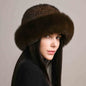 Women’s Mink Hair Winter Hat – Braided Fur Warm Elegant Beanie FitiqueFit
