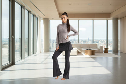 Women’s Long Sleeve Running Set – Zip-Up Slim Fit Gym Outfit FitiqueFit