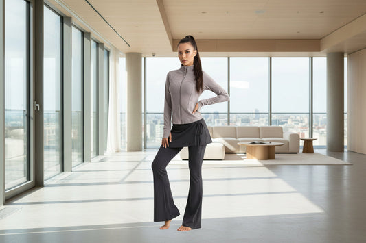 Women’s Long Sleeve Running Set – Zip-Up Slim Fit Gym Outfit FitiqueFit