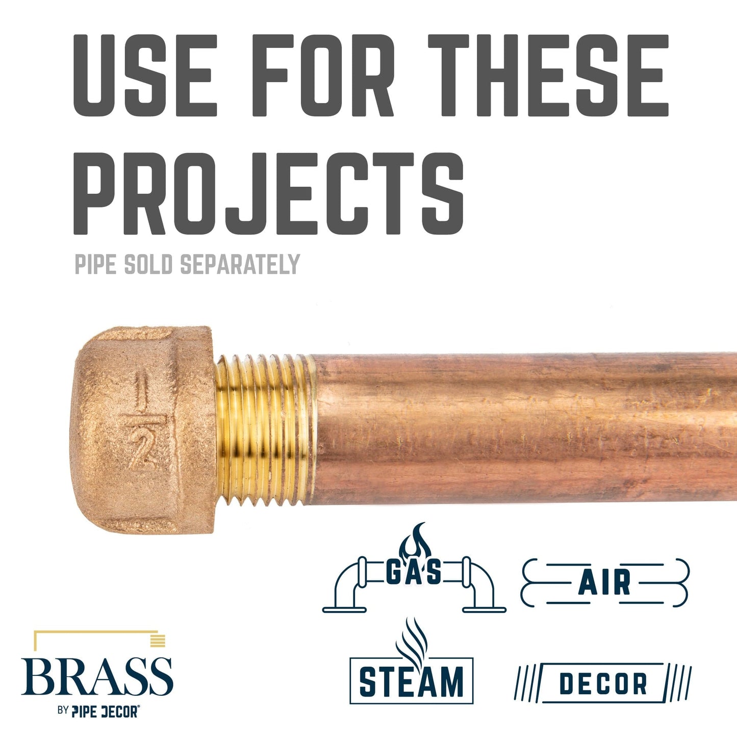 1/2 in. Red Brass Cap PIPE DECOR