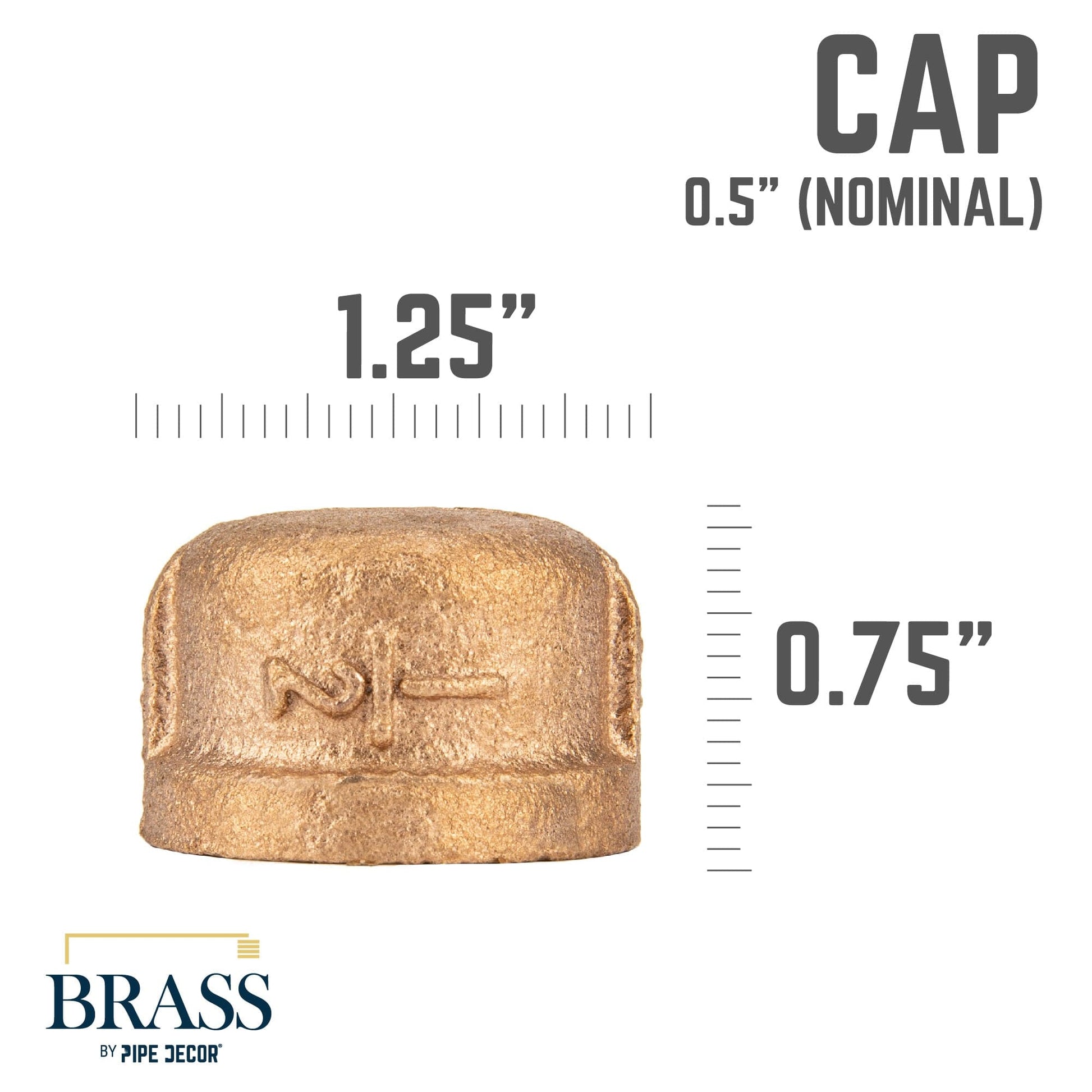 1/2 in. Red Brass Cap PIPE DECOR