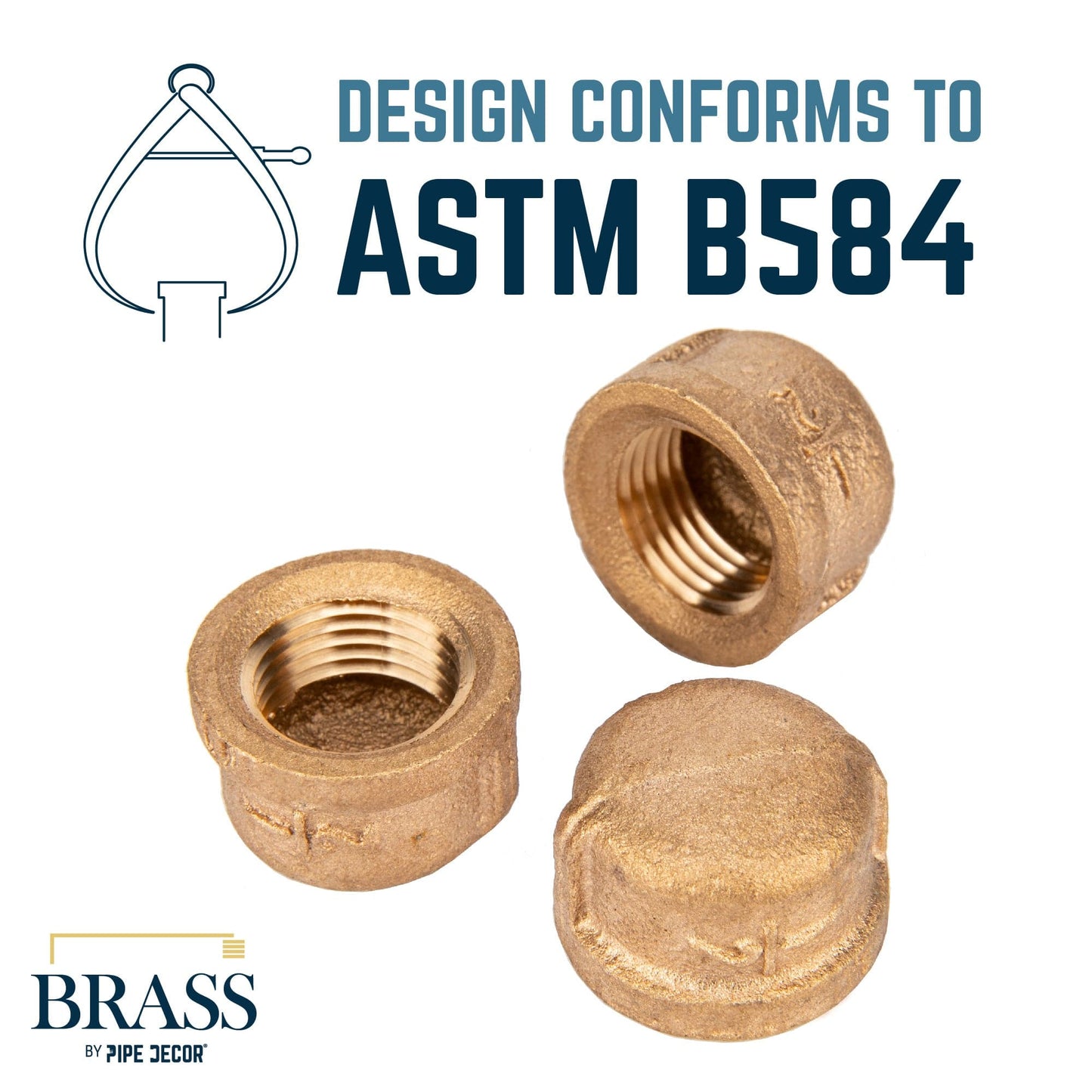 1/2 in. Red Brass Cap PIPE DECOR