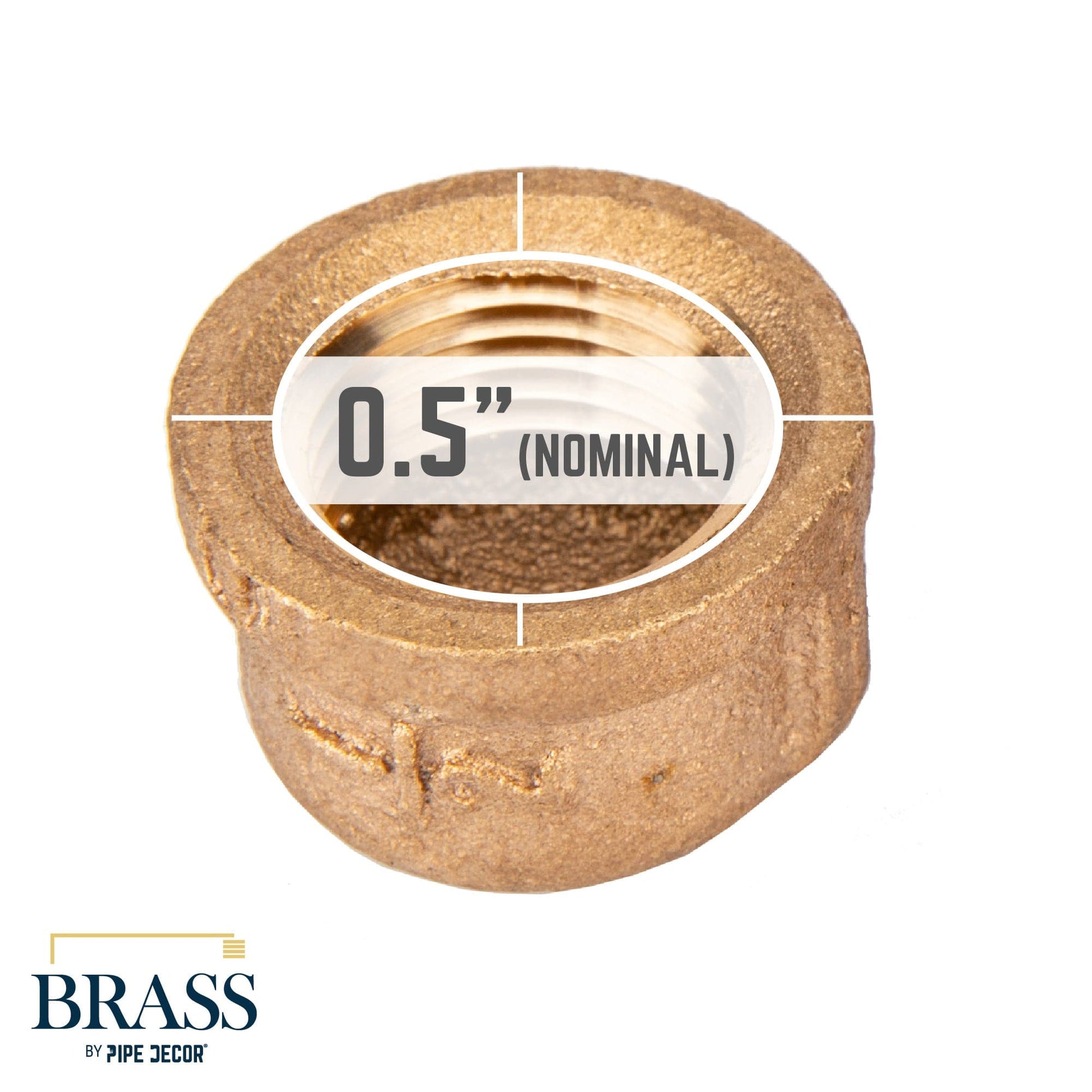 1/2 in. Red Brass Cap PIPE DECOR