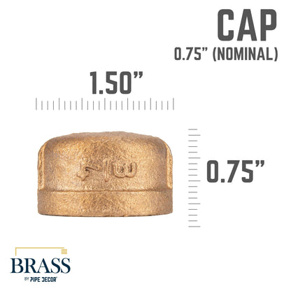 3/4 in. Red Brass Cap PIPE DECOR