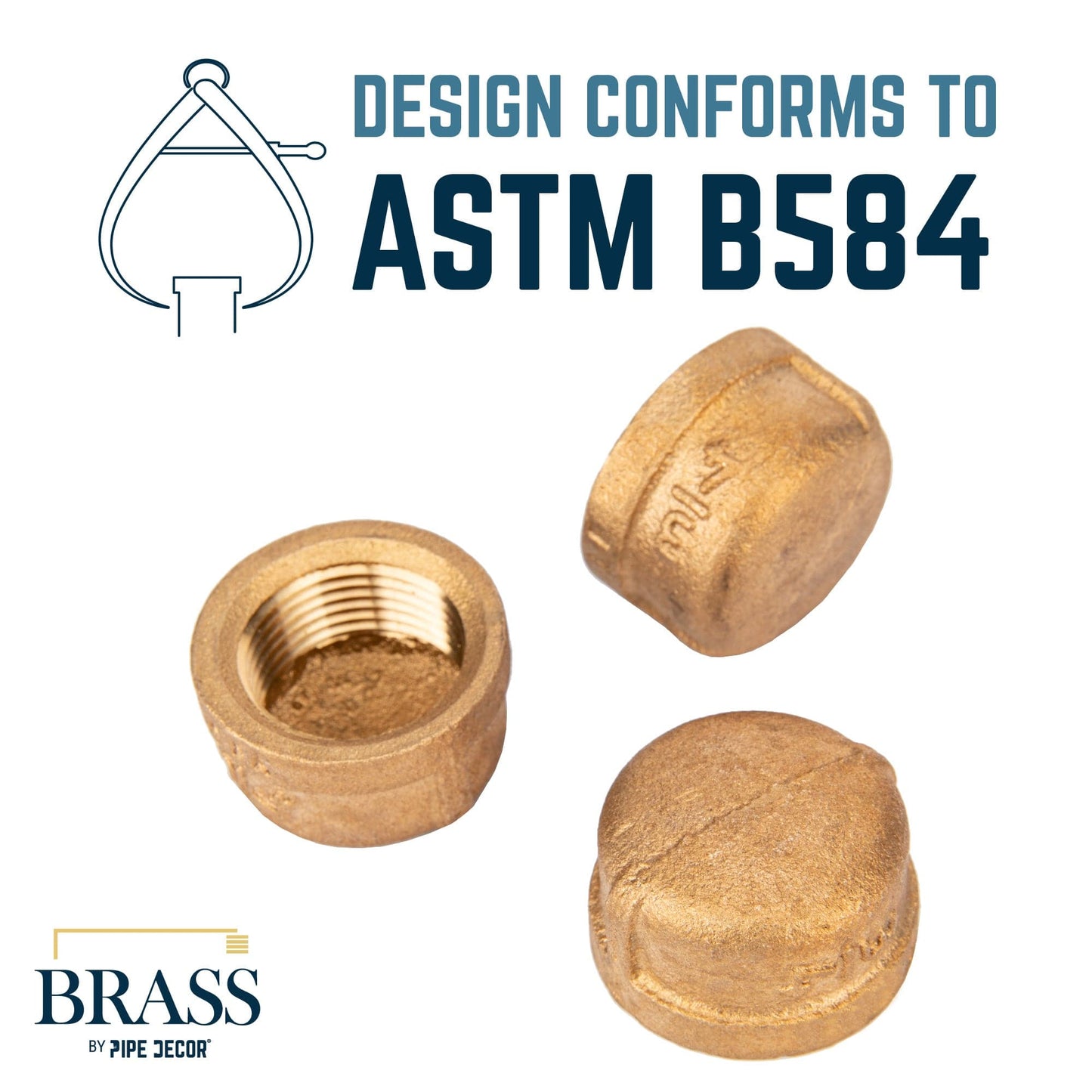 3/4 in. Red Brass Cap PIPE DECOR