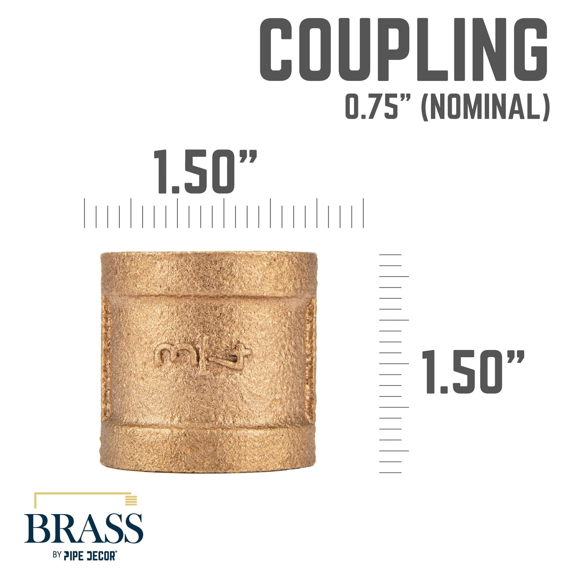 3/4 in. Red Brass Coupling PIPE DECOR