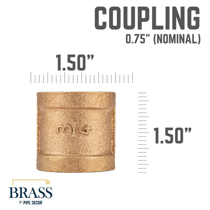 3/4 in. Red Brass Coupling PIPE DECOR