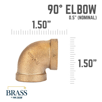 1/2 in. Red Brass 90 Degree Elbow PIPE DECOR