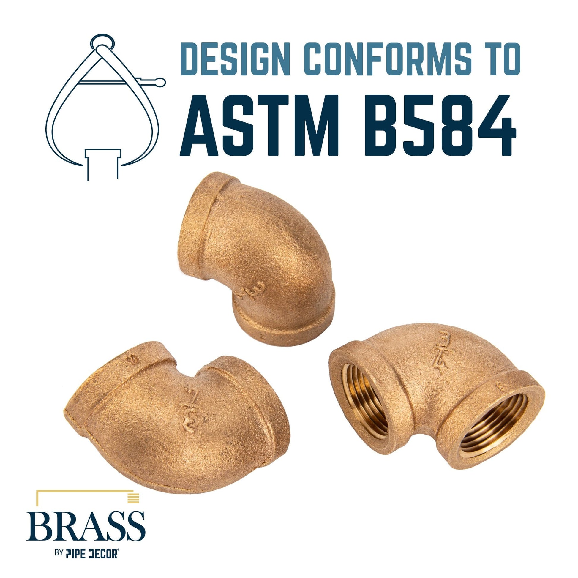 3/4 in. Red Brass 90 Degree Elbow PIPE DECOR