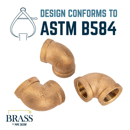 3/4 in. Red Brass 90 Degree Elbow PIPE DECOR