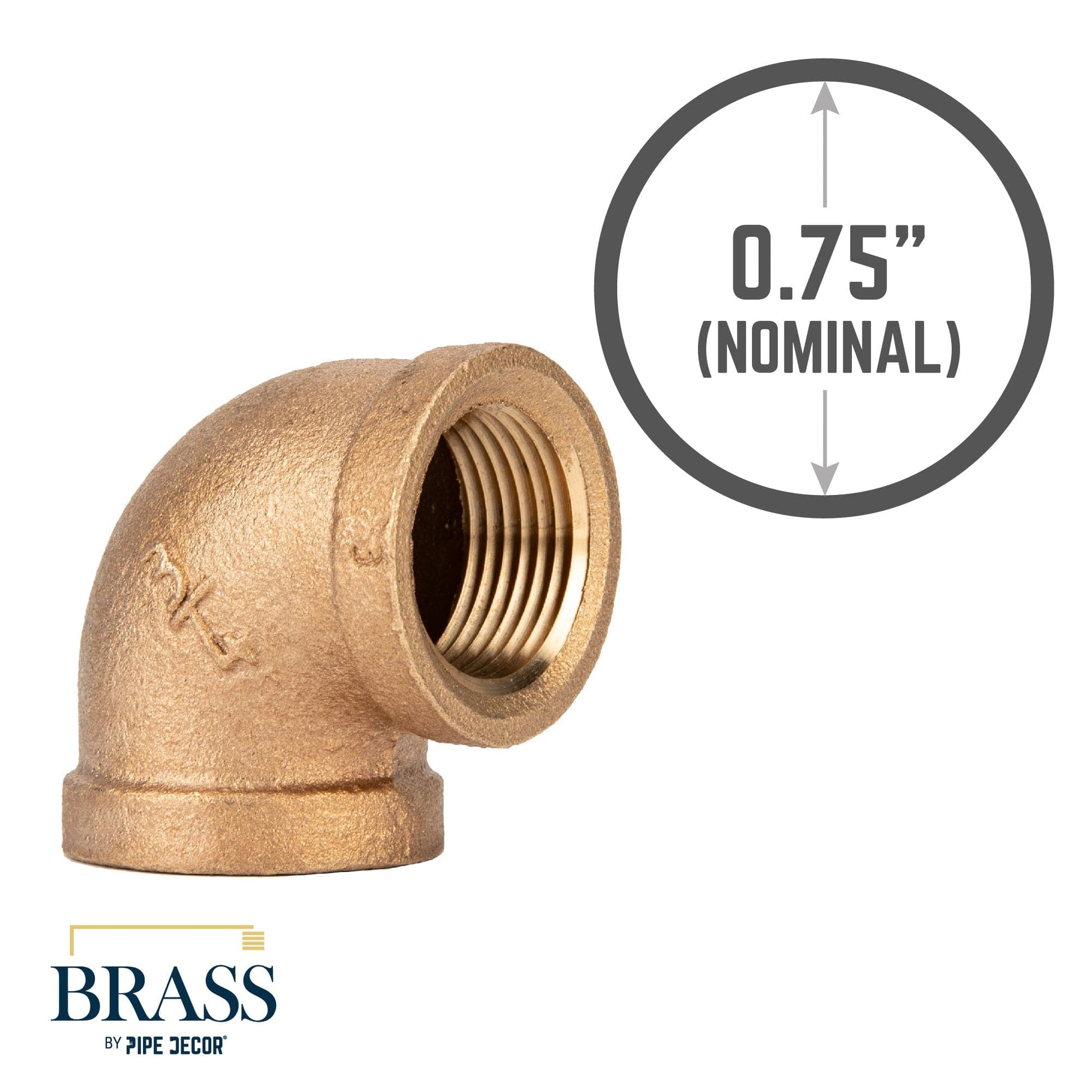 3/4 in. Red Brass 90 Degree Elbow PIPE DECOR