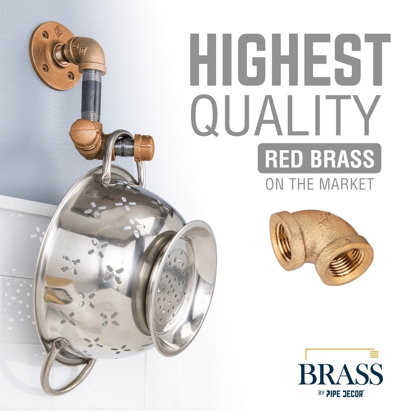 3/4 in. Red Brass 90 Degree Elbow PIPE DECOR