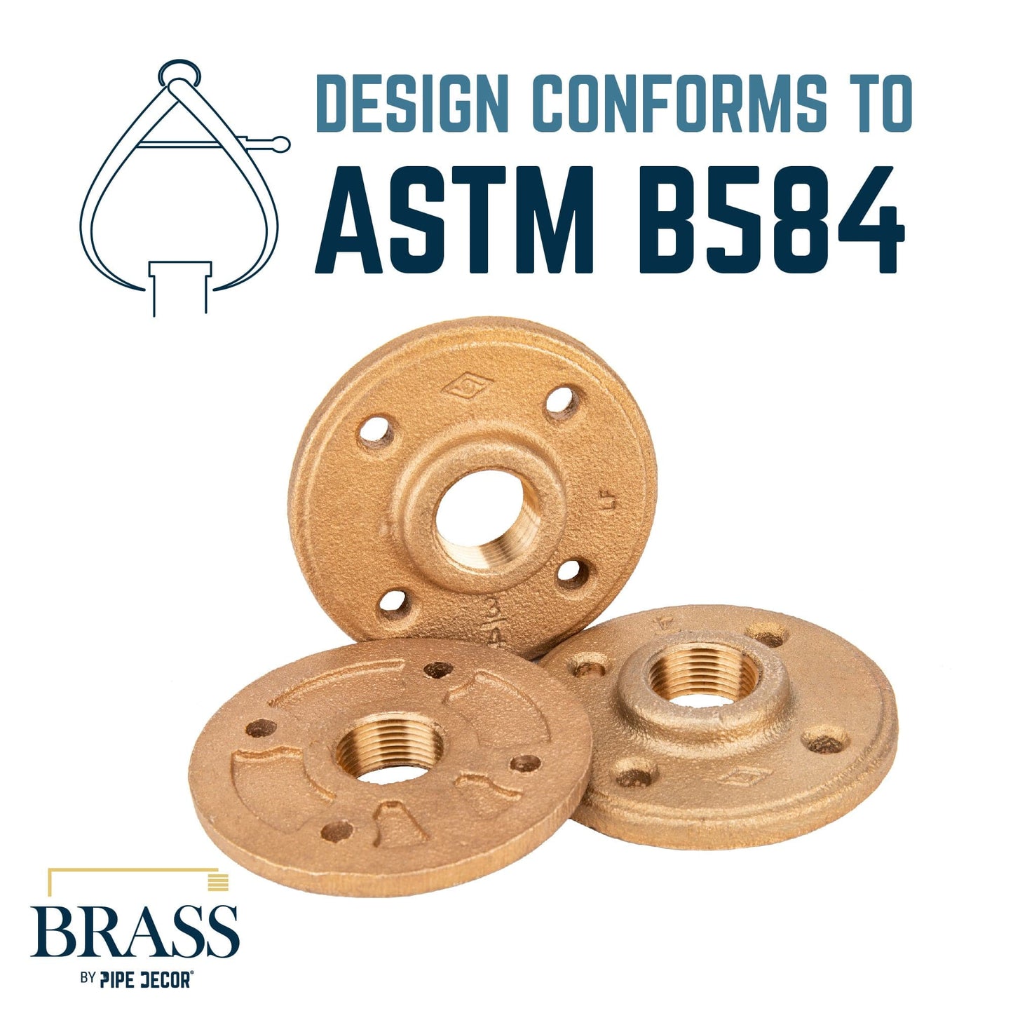3/4 in. Red Brass Flange PIPE DECOR