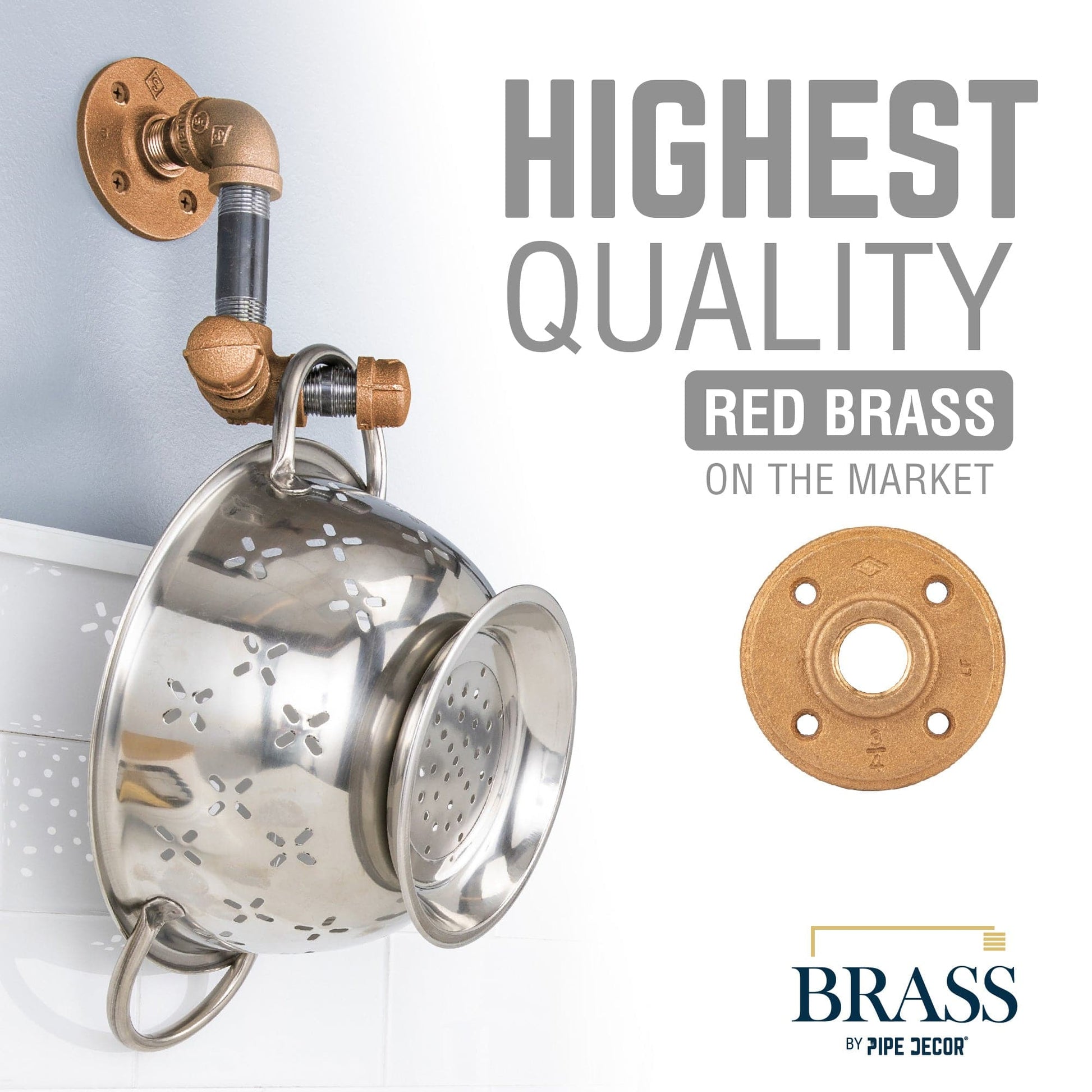 3/4 in. Red Brass Flange PIPE DECOR