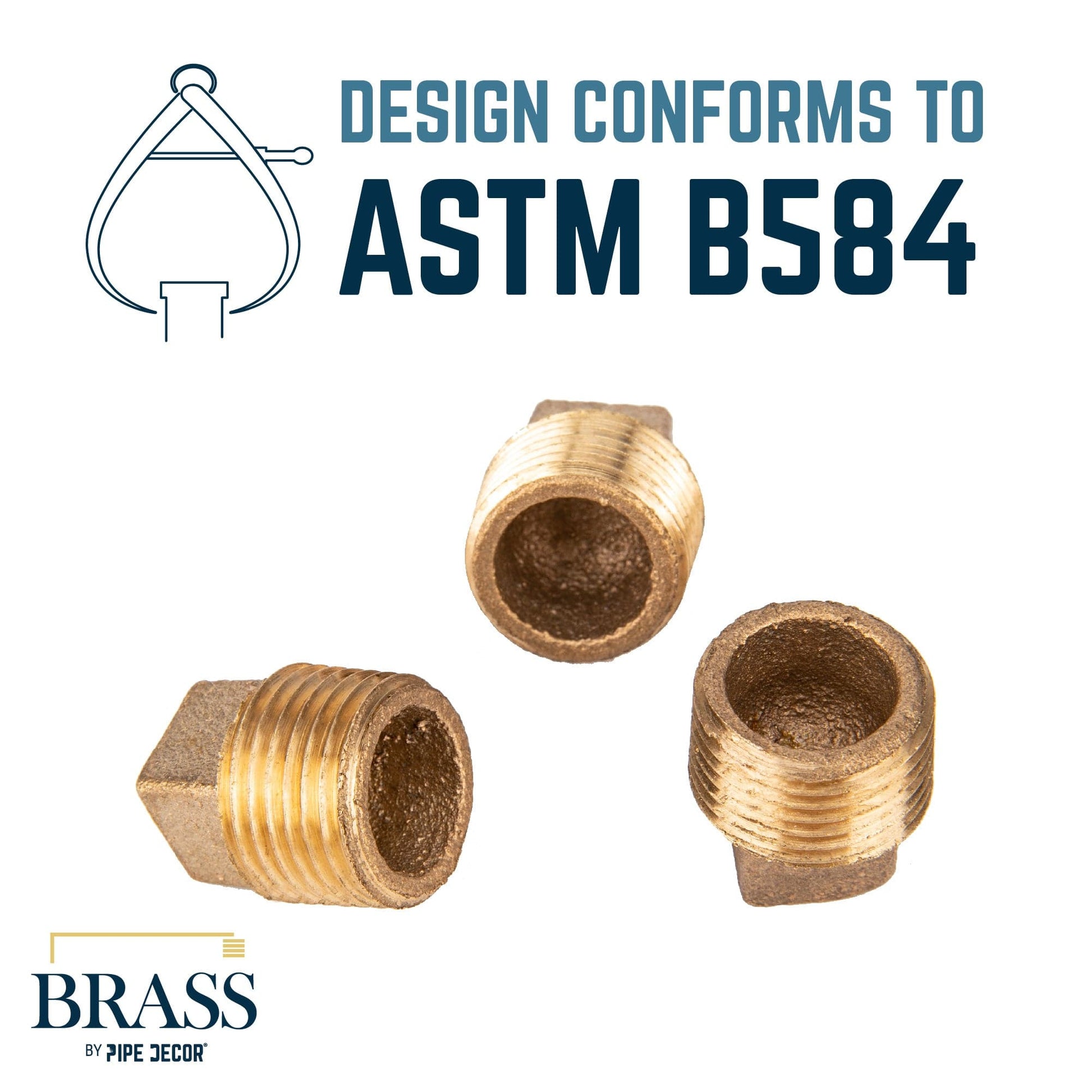 1/2 in. Red Brass Plug PIPE DECOR