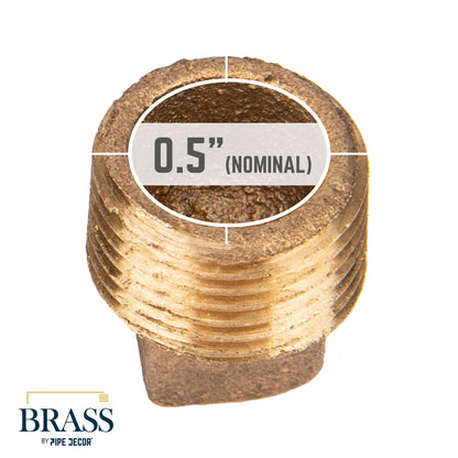 1/2 in. Red Brass Plug PIPE DECOR