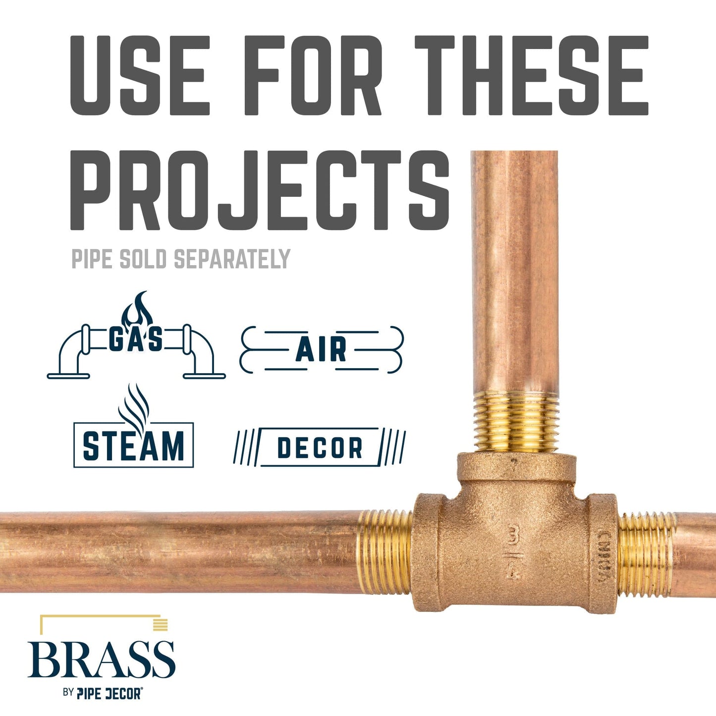 3/4 in. Red Brass Tee PIPE DECOR