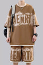 Men's Plus Size Letter Round Neck Tee and Shorts Set New Era Fashion LLc