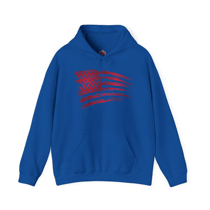 Red American Flag Hooded Sweatshirt The Devil's Pickle