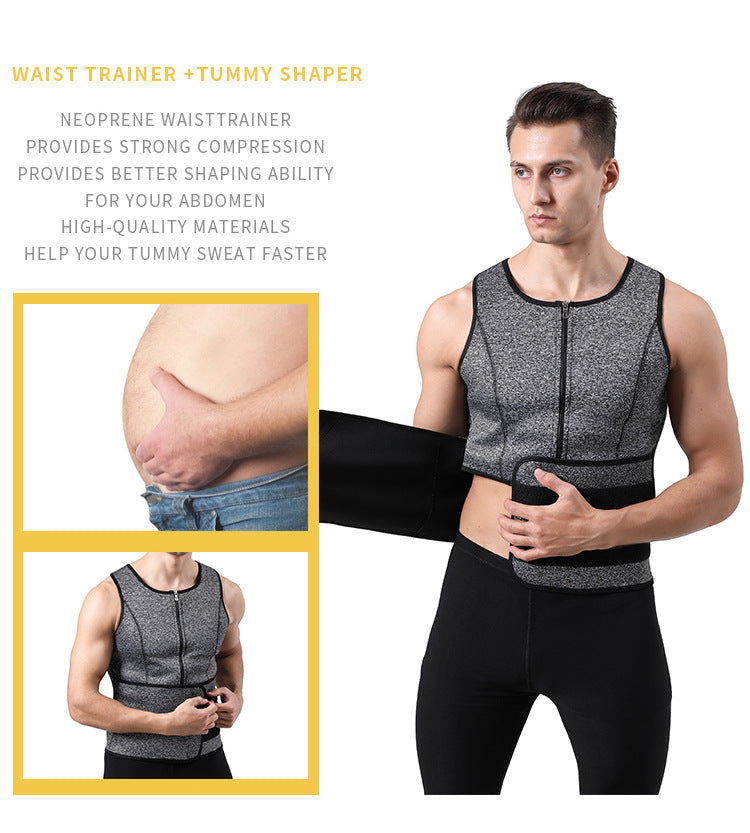 Men's Adjustable Compression Tank Top, Men's Waist Trainers NovaCart
