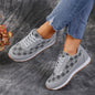 Floral Print Lace-Up Sneakers – Comfortable Canvas Shoes FitiqueFit