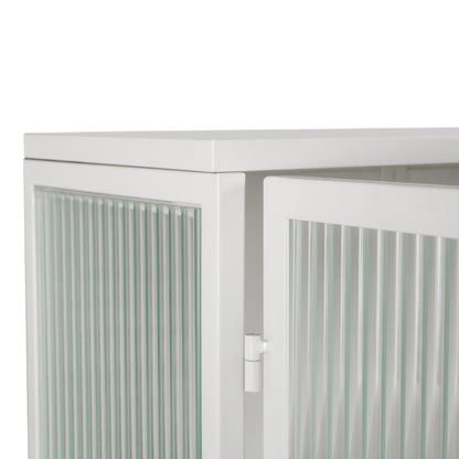23.62"Glass Doors Modern Two-door Wall Cabinet with Featuring Two-tier Enclosed Storage an Open Shelf and Towel Rack