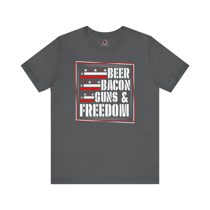 Beer Bacon Guns and Freedom T-Shirt The Devil's Pickle
