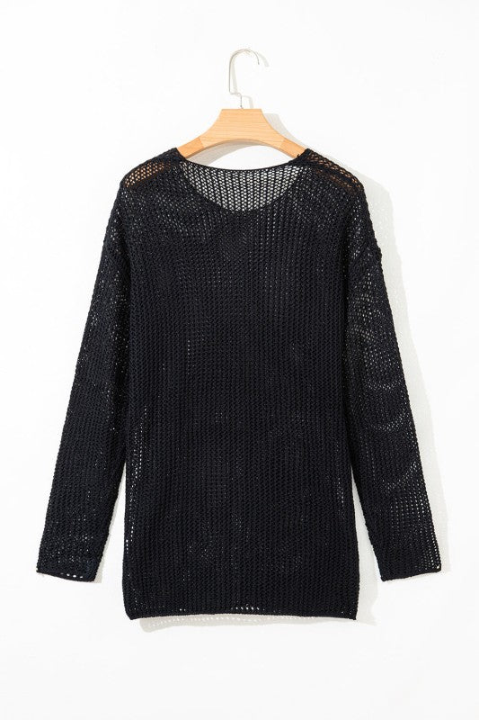 Solid Crochet Hollow-Out Sweater Shop Style & More | Fresh Looks, Everyday Deals & Free Shipping