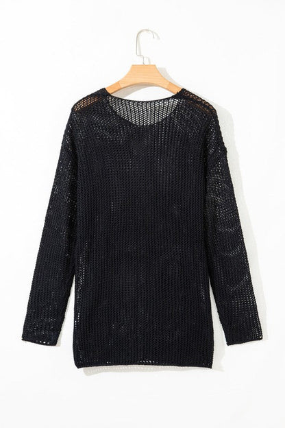 Solid Crochet Hollow-Out Sweater Shop Style & More | Fresh Looks, Everyday Deals & Free Shipping