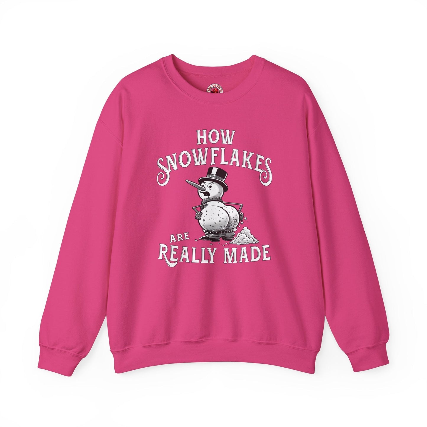 How Snowflakes Are Really Made Crewneck Sweatshirt The Devil's Pickle