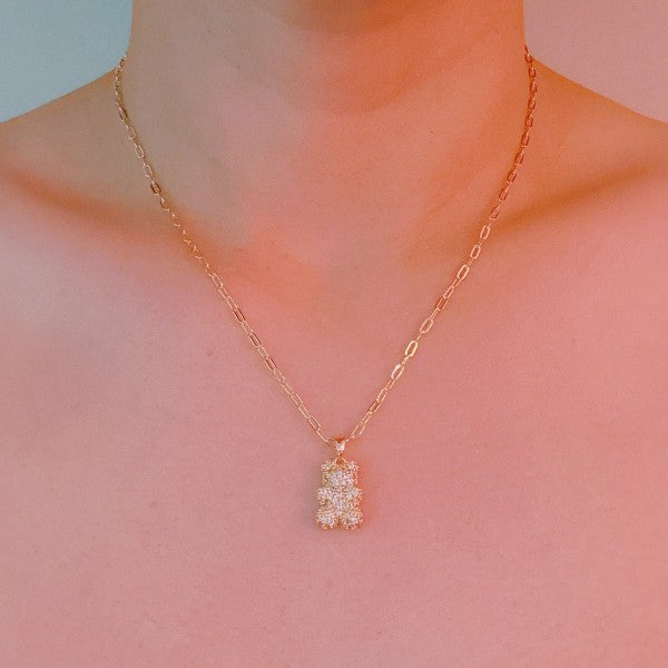 Bling Bear Pendant Necklace - Paved Teddy Bear Pen Shop Style & More | Fresh Looks, Everyday Deals & Free Shipping
