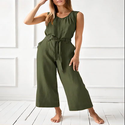 Women's Solid-Color Mid-Rise Full-Length Cotton Trousers FitiqueFit