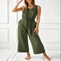 Women's Solid-Color Mid-Rise Full-Length Cotton Trousers FitiqueFit