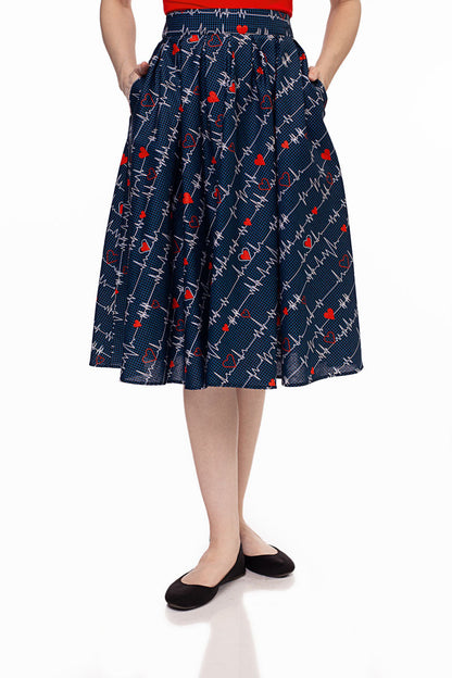 Doris Skirt in Heartbreaker - Small only Retrolicious