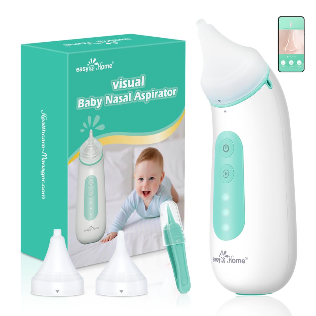 Electric Baby Nasal Aspirator Camera: Baby Nose Sucker Nose Cleaner with Camera Free APP Controlled Powered by Easy Nasal Care App iOS & Android App Automatic Booger Sucker for Baby ENA101 New Era Fashion LLc
