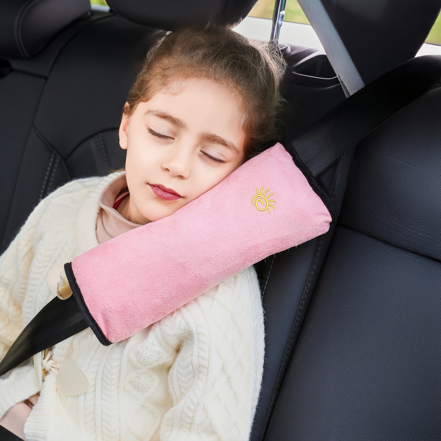 1pc Car Automotive Seat Belt Cover Shoulder Cover Seat Belt Holder Cute Lengthened And Thickened Plush Safety Belt Shoulder Cover, Car Safety Shoulder Guard, Seat Belt Adjustment Retainer, Anti-Strangle Neck Seat Belt NovaCart