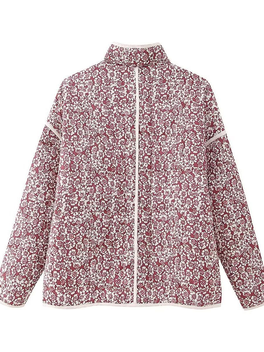 Plus Size Stand Collar Quilted Floral Cotton Coat Jacket Women See size chart under “more details” The Fashion Celestial