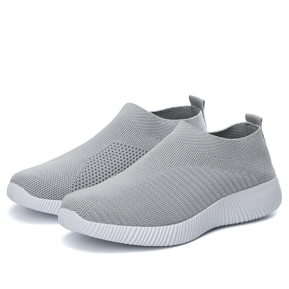 Women'S Lightweight Slip-On Sneakers, Solid Color Fabric Upper, Round Toe, MD Sole, Low Top, All-Season Casual Shoes for Running, Fitness, Dance, Walking, Travel NovaCart