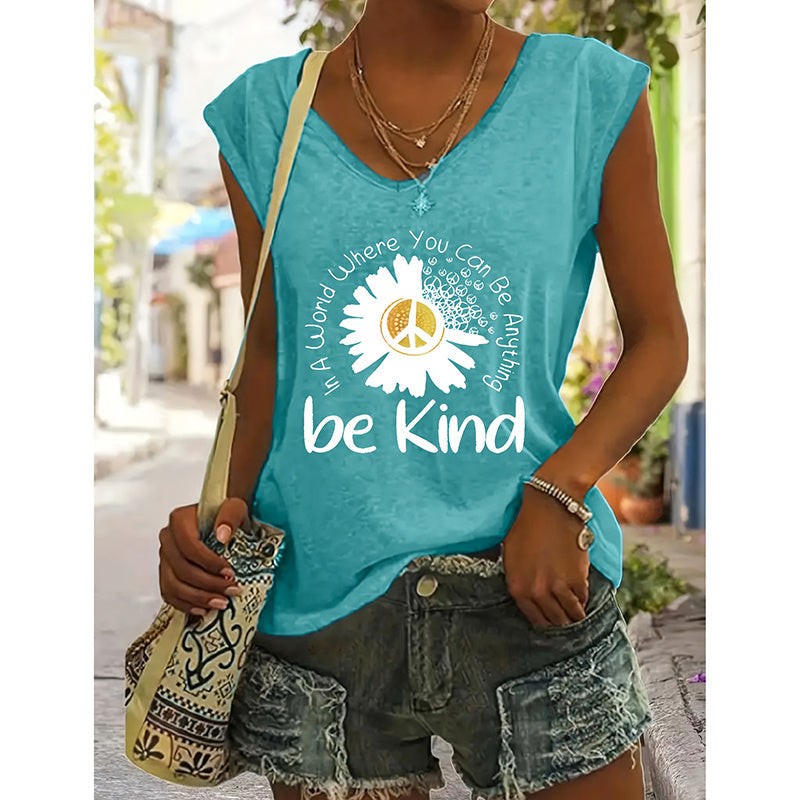 2-Pack Wildflowers Graphic Print V-Neck Tee Tops FitiqueFit