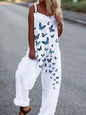 Women's Butterfly Print Overalls – Sleeveless Loose Fit Suspender Pants FitiqueFit