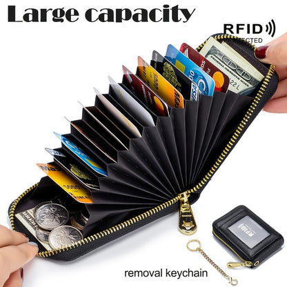 [RFID Credit Card Holder] Casual RFID Credit Card Holder, Multi-compartment Wallet - Simple Zip Around Card Case NovaCart