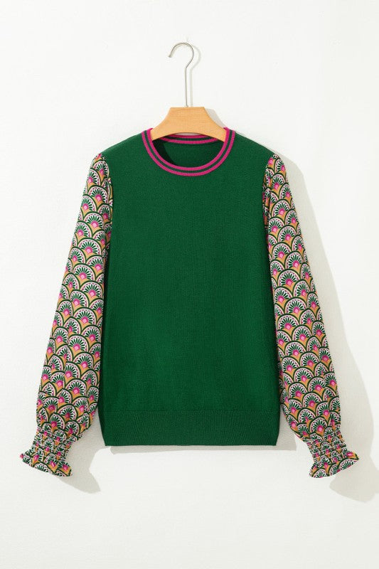 Floral Patchwork Puff Sleeve Sweater Shop Style & More | Fresh Looks, Everyday Deals & Free Shipping